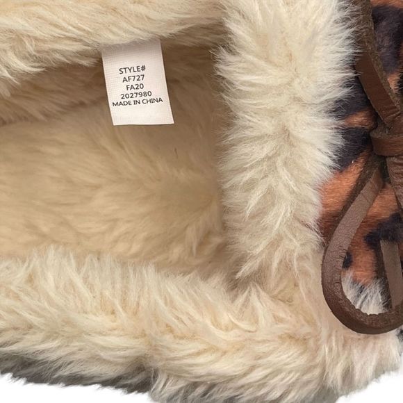 J.Crew Factory Leopard Calf Hair Moccasin Slippers  Size 6 - Picture 10 of 11